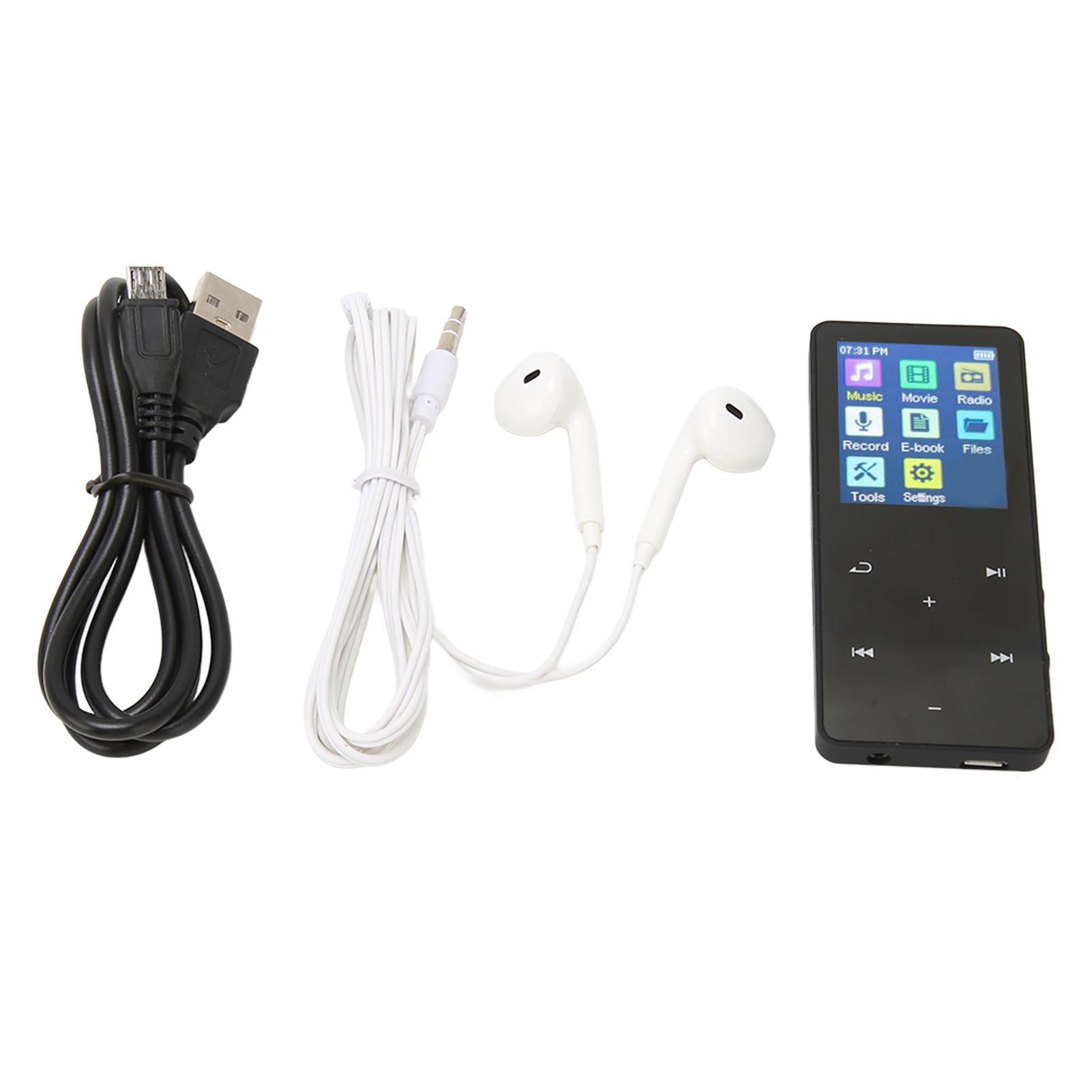 

MP3 MP4 плеер 1,8-дюймовый сенсорный экран Bluetooth 5.0 HiFi Loseless легкий портативный музыкальный плеер чёрный