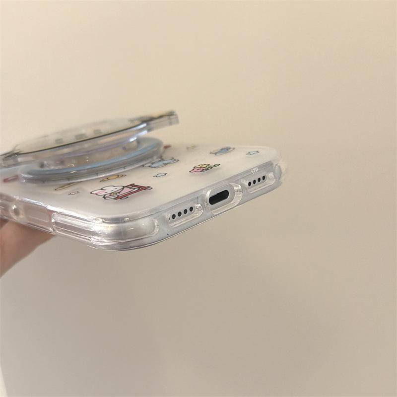 Korean Style Animal Magnetic Phone Case for iPhone 17/16 Pro Max/15 Pro - Girly Heart Design