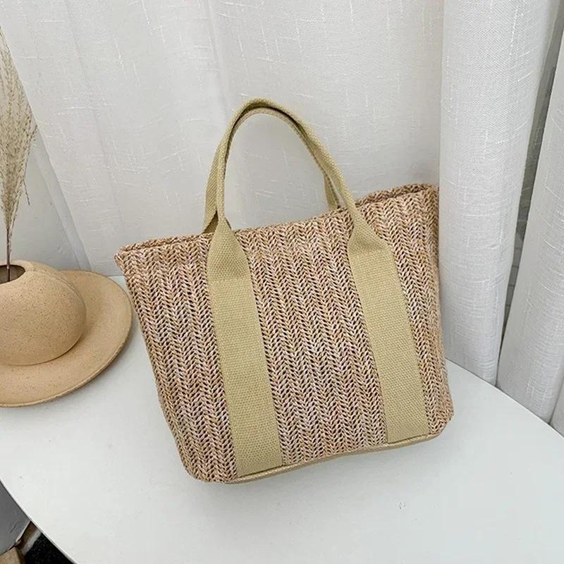 

1 Pcs Combination Woven Handbags Summer Hot Selling Waterproof Fashionable Casual New Daily Versatile Popular Korean Handbags хаки
