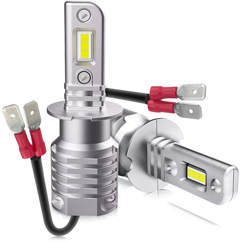 Feison H3 LED LED tåkelys nybilinspeksjon kompatibel med 12V kjøretøy med hybrid og EV super LED 2 års garanti [Sterkeste viftefri] hovedlys,