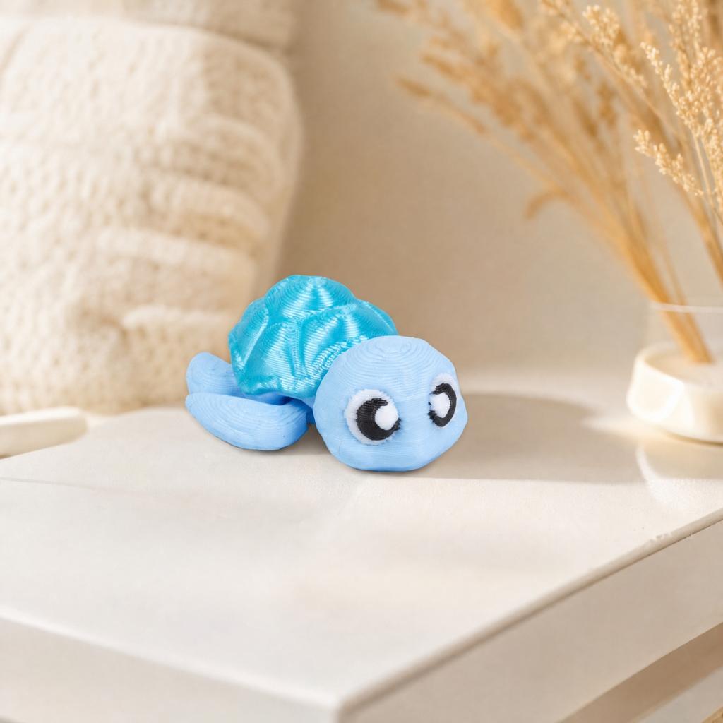 3D Printed Articulated Sea Turtle Toy - Cute Animal Figurine for Kids
