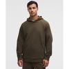 Textured Double Knit Cotton Hoodie Heathered Olive Brown Black