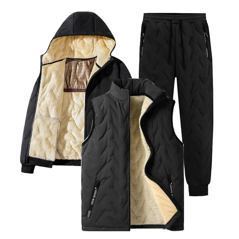 

Зимний спортивный кашемировый терможилет, комплект из трех предметов, прямые брюки, мужские графеновые утепленные спортивные брюки длиной до щиколотки 5XL