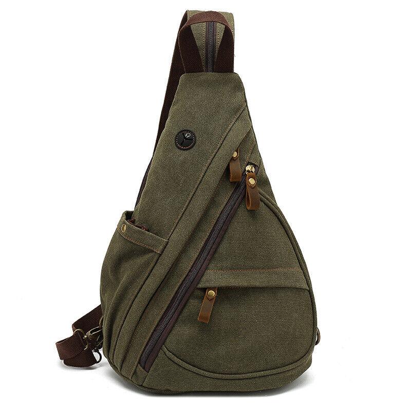 New Chest Bag  Men Simple Canvas Fashion One Shoulder Crossbody Bag Travel Hiking Camping Sling Bag for Male