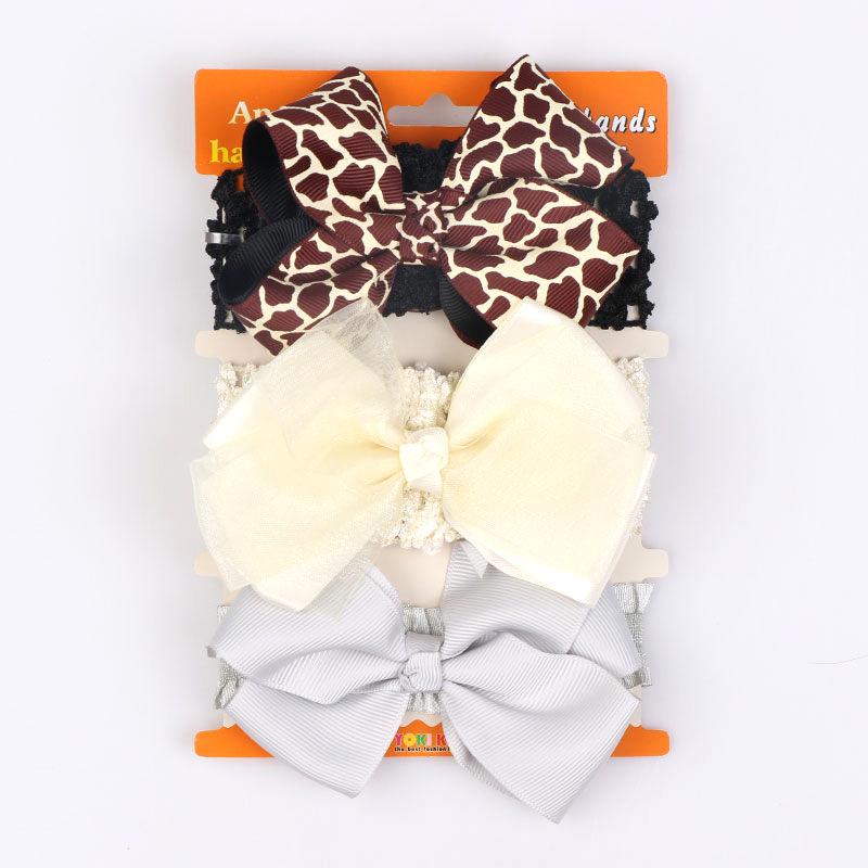 Children's Red Bow Headband Set: 3-Piece Elastic Baby Girl Hair Accessory