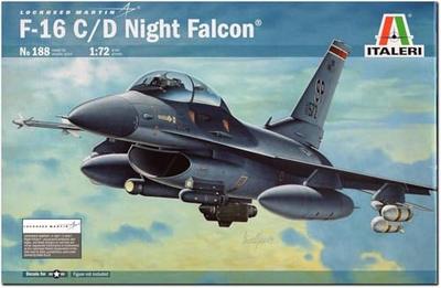 Platz Italeri 1/72 Scale American F-16C/D Knight Falcon Plastic Model Kit IT0188 (airplane)