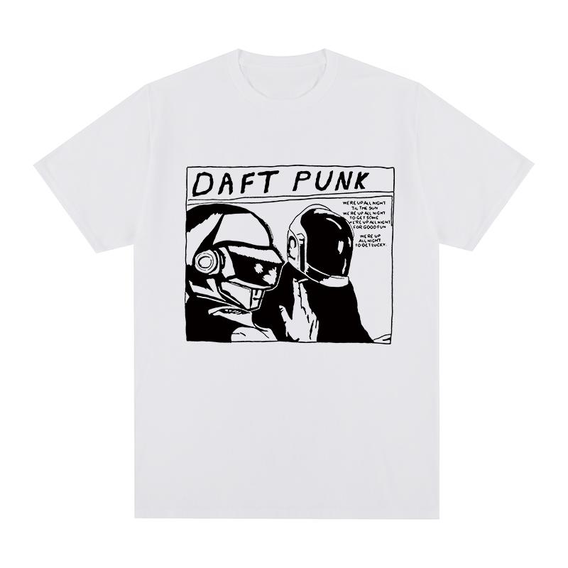daft punk Vintage Tshirt French electronic music Clothing New Arrival Cotton Men T shirt New Tee Tshirt Womens Tops S