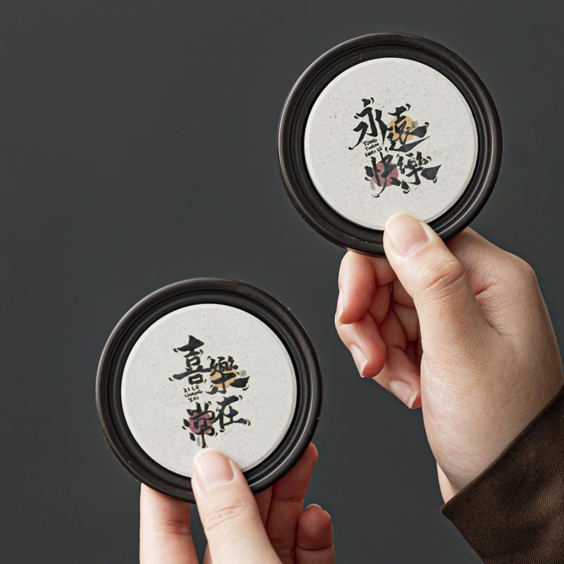 Untersetzer im chinesischen Stil aus Bakelit mit Wasseransaugung, kreative Muster, antike Hitzeschutz-Untersetzer, Heim-Teezeremonie-Zubehör
