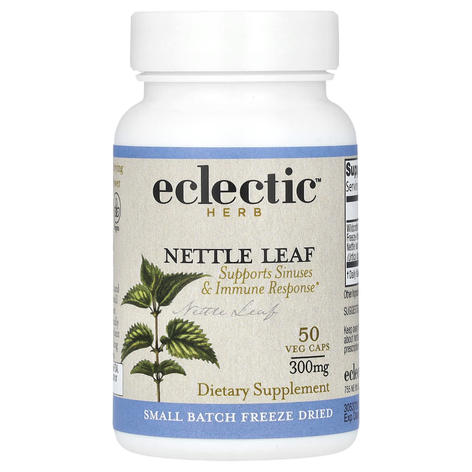 

Freeze Dried Nettle Leaf, 300Mg, 50 Veggie Capsules