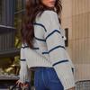 Long-sleeved Sweater for Women 2025 Autumn and Winter New Fashion Striped Loose Knitted Cardigan Jacket Top