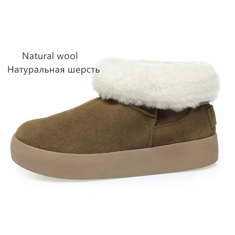 Fashion AIYUQI Snow Boots Female Genuine Leather 2025 New Winter Ankle Boots Women Flat Non Slip Natural Wool Warm Boots Women