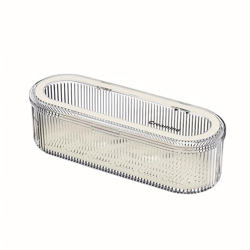 Transparente Wind Kosmetikbox mit Spiegeldeckel - Staubdichter Make-up Pinsel Organizer für Puder, Rouge und Augenbrauenstifte - Tragbar Transparent