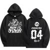 Casual Threaded Hoodie Stray Kids World Tour Run It Print Long Sleeve Loose Hooded Sweatshirt For Fans