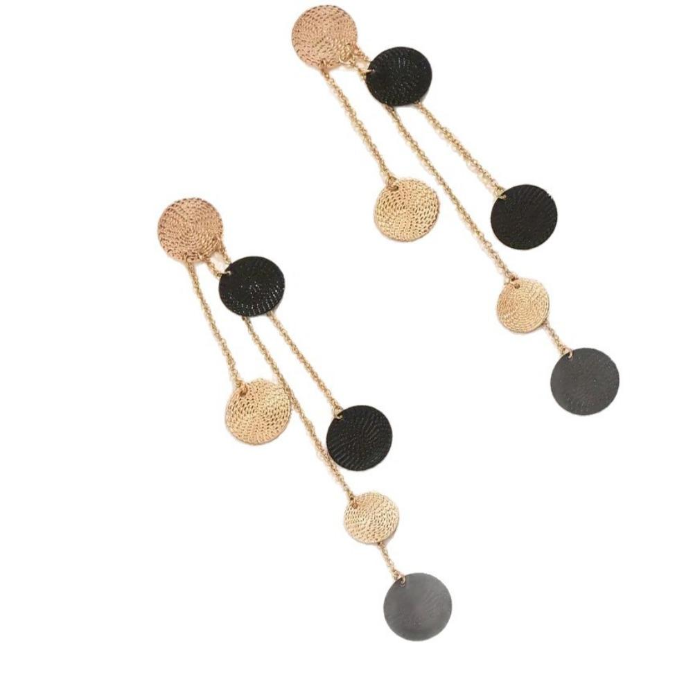 Exquisite Merry Su Disc Pattern Earrings Women's Symmetrical Pendant Earrings Women