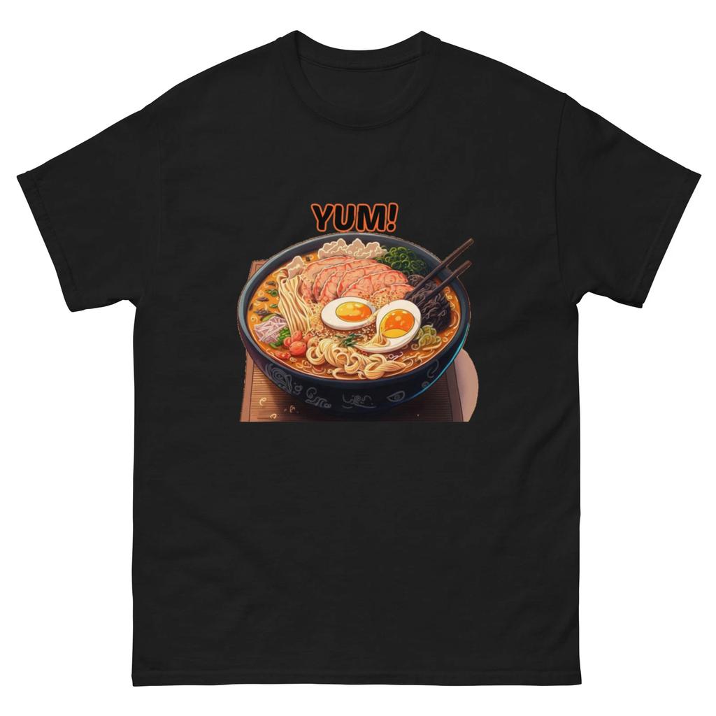 Yum! Anime Food Graphic Art Adult T-Shirt - Anime Lover Ramen Shirt (Unisex)