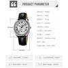 "Elegant Women's Analog Watch Black Silver Leather Strap Lightweight Waterproof Casual Business"