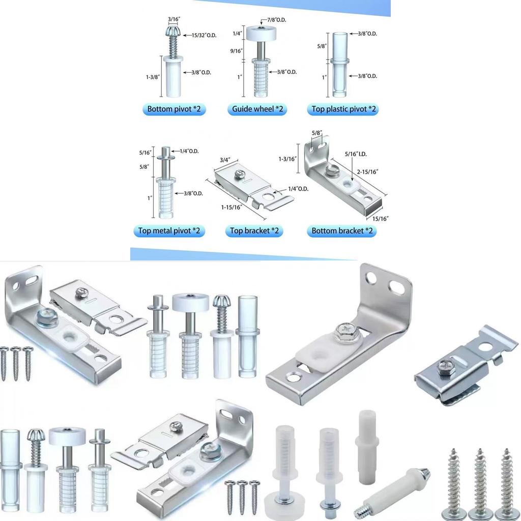 Folding Door Hardware Set With Metal Top Rollers For Home Renovation