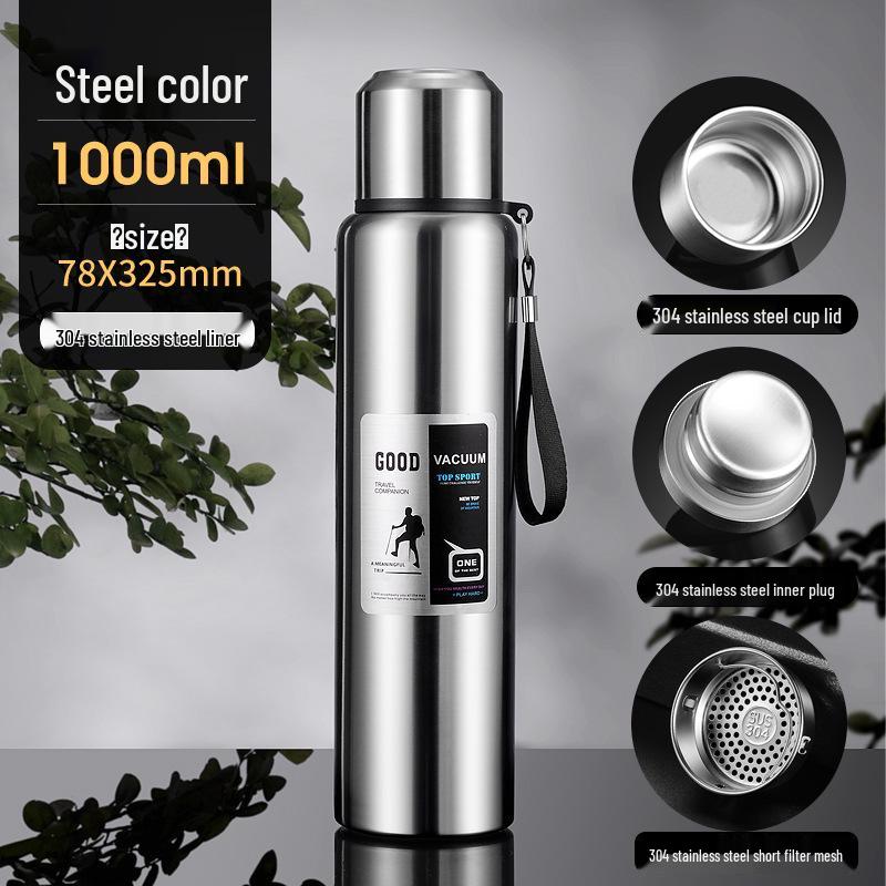 Large Capacity Stainless Steel Insulated Travel Kettle with Tea and Water Separation