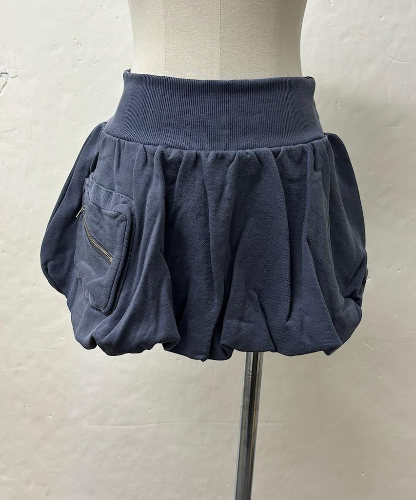 Lililiri Sweat Balloon Mini Skirt_Blue
