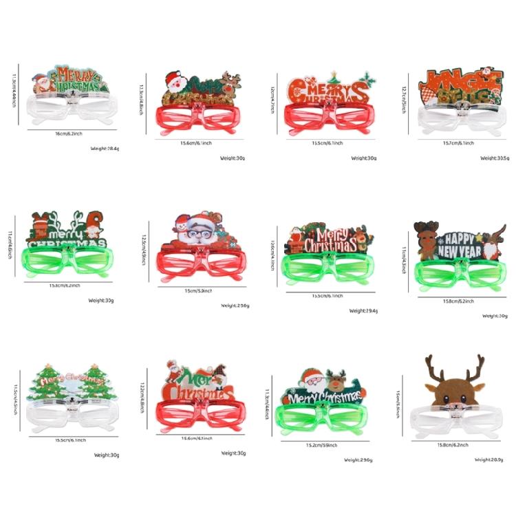 New Year Glasses Christmas Glowing Glasses Photo Props for Kids Teens Adult