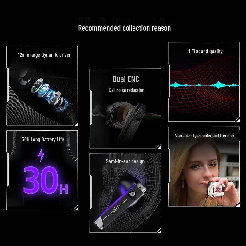 GravaStar P5 Semi-in-Ear Bluetooth Gaming Earbuds