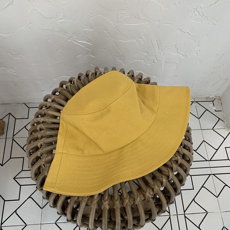 

Japanese-style basic solid color fisherman hat for women, foldable sun hat, sun protection hat, Korean version versatile hat, trendy for men M（56-58cm） жёлтый