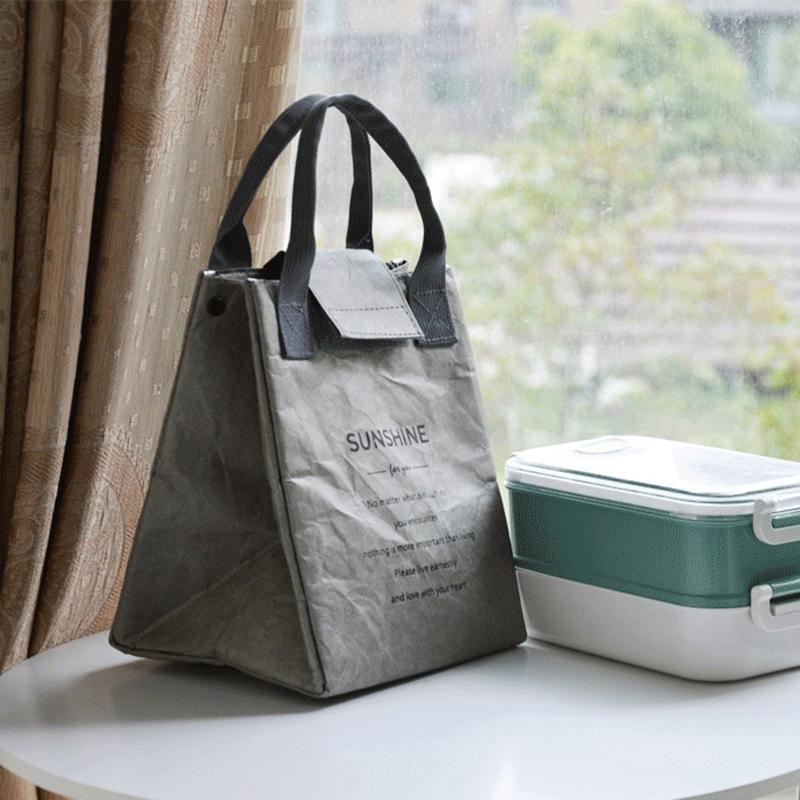 

Lunch Bag Waterproof Insulation Bag Lengthen And Thicken Aluminum Foil Japanese Handbag For Office Worker Student серый