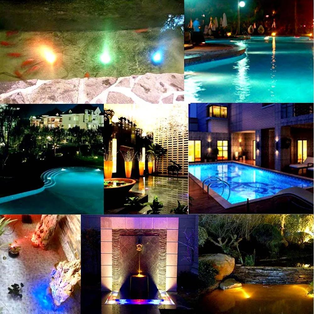 4 LEDs Submersible Light with Remote Control Battery Powered Underwater Night Lamp for Pool Vase Bowl Wedding Party Decoration