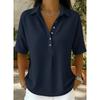QICED Women's Fashion POLO Neck Short Sleeve Casual Blouses & Shirts Casual Chic