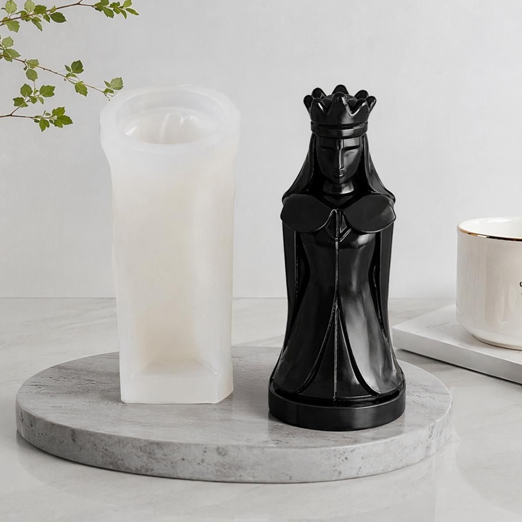 3D Chess Piece Silicone for Candle Wax Soap Resin Plaster Chocolate DIY Chess Figure Set