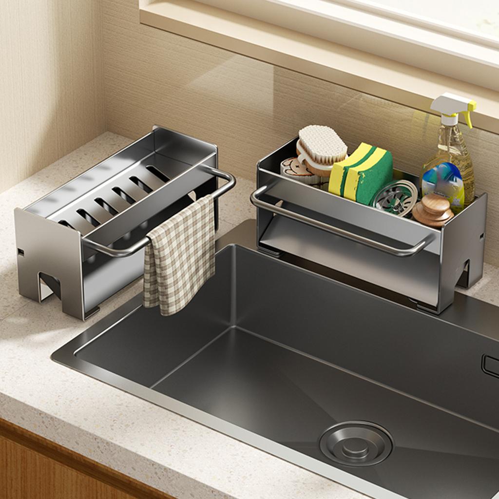 Kitchen Sink Stand Sponge Holder Dish Drainer Organizers Storage Accessories Shelf Storage Organizer Dish Drying Rack Gadgets