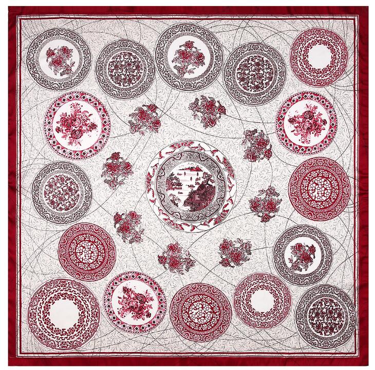 NEW 90*90cm Luxury Brand Women Silk Scarves Plaid Horse Square Scarves Spring Summer Shawls For Ladies
