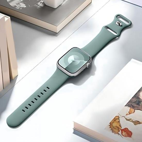 Silicone Watch Band Waterproof Sweat-Proof Replacement Band Soft Solid Color Watch Strap for Apple Watch Series Ultra 2