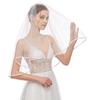 Bridal Veil Women's Simple Tulle Short Wedding Veil Satin Edge With Comb for Wedding Bachelorette Party