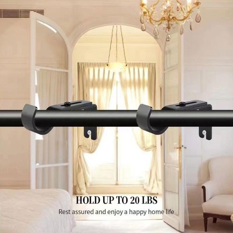 Adjustment Curtain Rod Support Modern Curtain Rod Bracket Window Rod Hold Expandable Rod Support Bracket for Bedroom