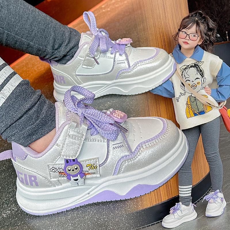 Spring New Girls' Fashionable and Versatile Cartoon Children's Leisure, Comfortable, Wear-resistant and Soft-soled Sports Shoes