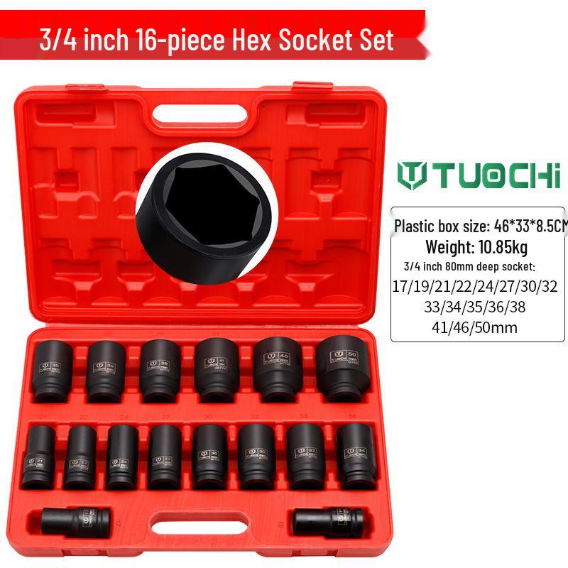 16-Piece 3/4  Drive Heavy-Duty Pneumatic Impact Socket Set (17-50mm)