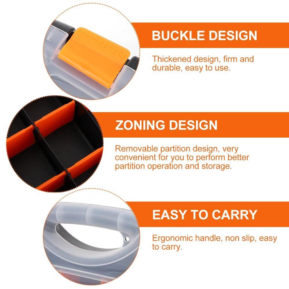 Adjustable Compartment Tool Box Organizer Plastic Hardware Parts Storage Case  Fastener