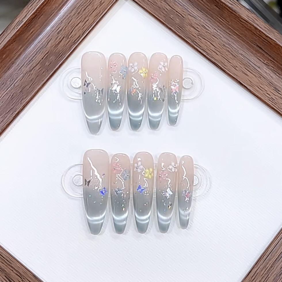 Hand-made Armor and Spring and Summer New Secret Garden Pure High-end Smile Cat Eye Small Flower Manicure Stickers