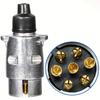 7 Pin Towbar Trailer Socket Metal Aluminium Alloy Towing 12V Round Adapter Car Lights Connectors for Boats Truck Caravan
