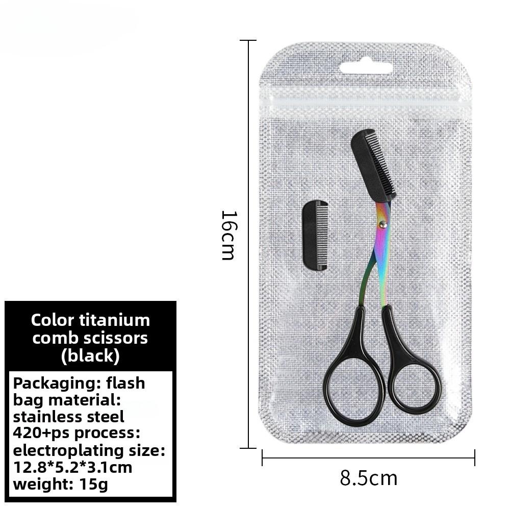 Beauty Trimmer Stainless Steel Eyebrow Scissors with Comb for Personal Care Portable Non Slip Professional Makeup Tool Scissors