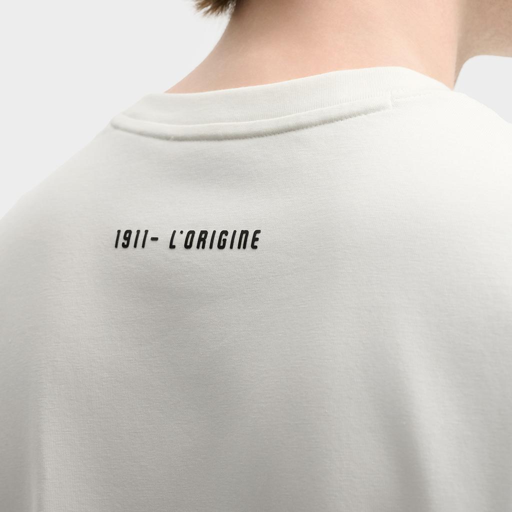 FILA ORIGINALE T Shirts Men's Pudding Cream White IV Crew Neck Moderate Straight Fit F11M539112F-IV