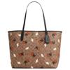City 33 Printed Design Magnetic Closure Coated Canvas Tote Bag Women Tote Bags Brown Multicolor CW450-IMXB2