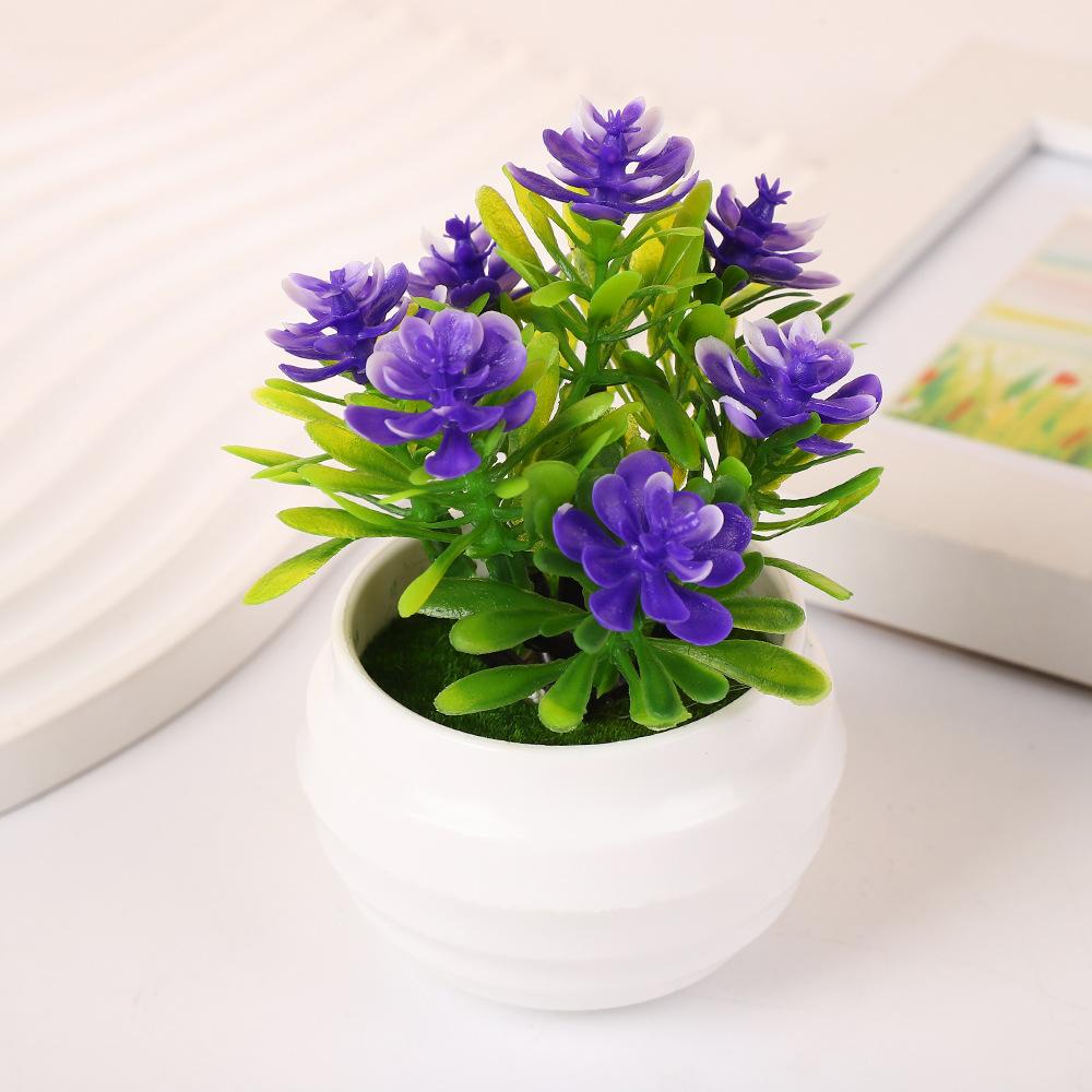 Simulation Of 7 Head Small Plastic Home Decor Artificial Potted Plants Office Accessories Plants Flowers Pot Plants Greenery