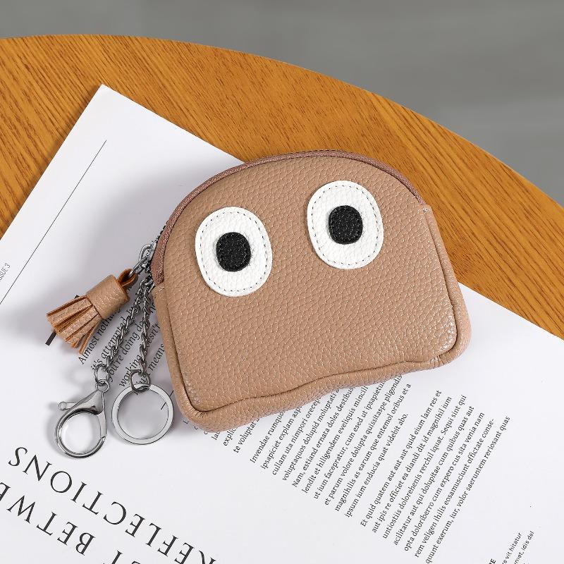 Cute Cartoon Ghost Coin Purse PU Leather Zipper Wallet Mini Keychain Pouch Small Change Purse for Women Girls