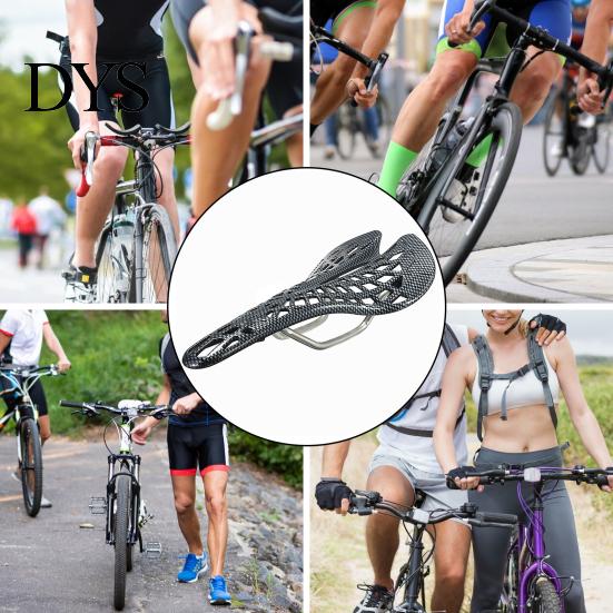 Bicycle Saddle Carbon Fiber Cushion Ergonomic Design Hollow Breathable Shock-absorbing Bike Seat Shock-Absorbing Road Equipment Stainless Steel