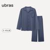 ubras Coud Cotton Herba Cassic Open Front Soft Cotton Underwear Homewear Coupe Pajama Set Canopy Bue