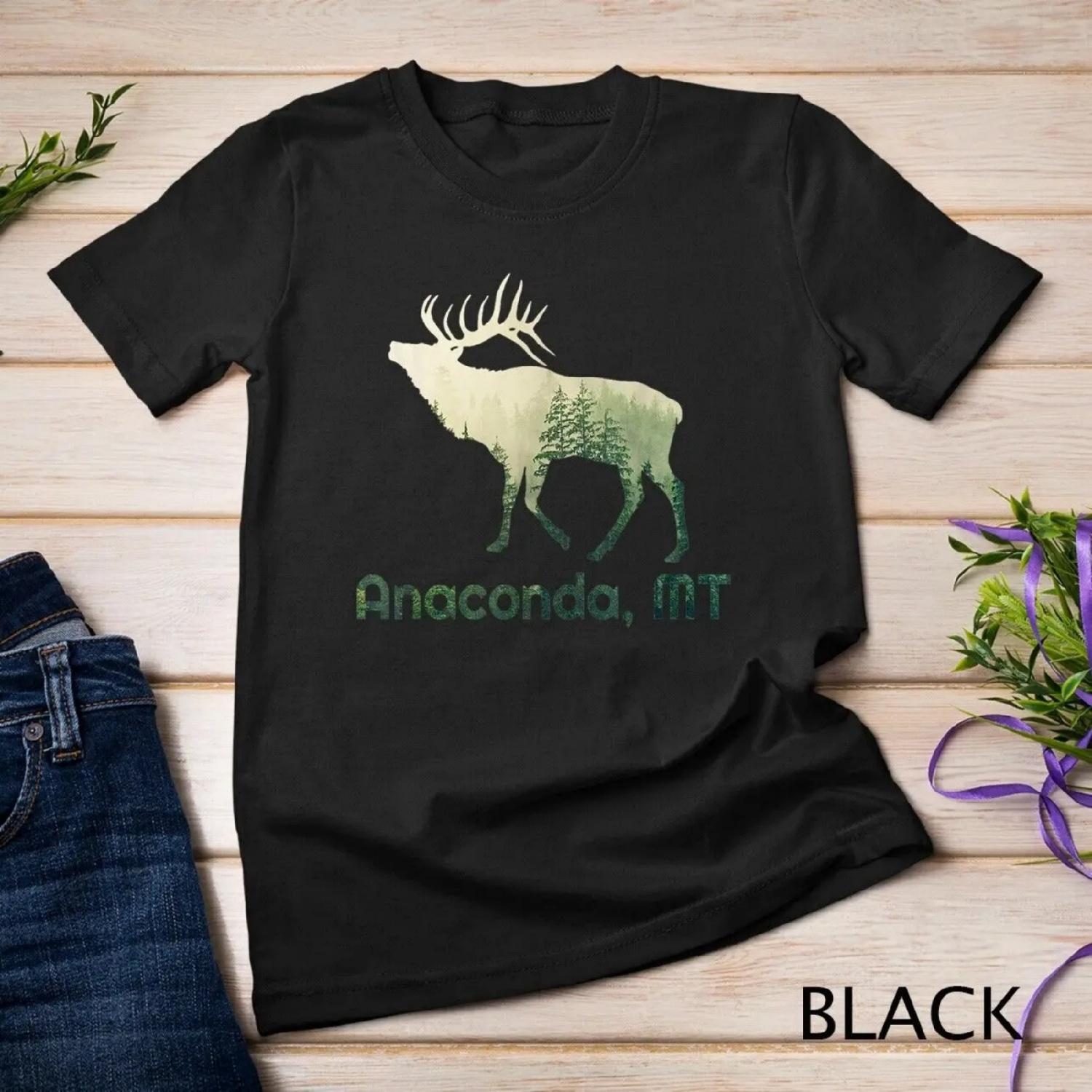 Anaconda MT Pride Elk Forest Wildlife Nature Mountain T shirt S