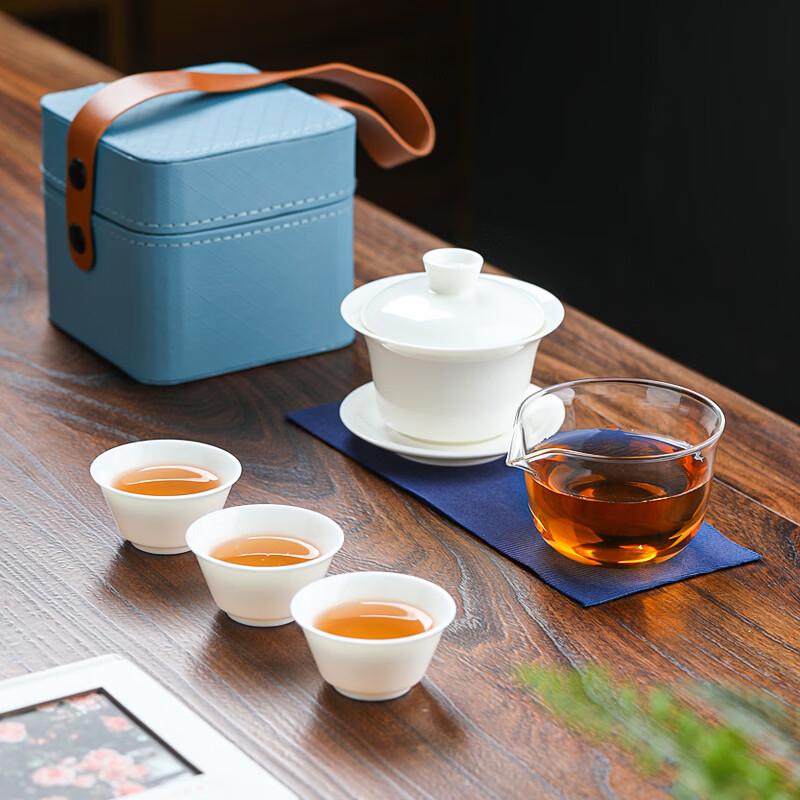 Suet Jade Porcelain Kung Fu Travel Tea Set