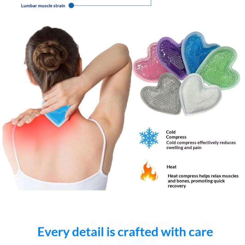 Reusable Heart Shaped Ice Packs with Non Toxic Gel for Hot Cold Therapy Multipurpose Muscle Pain Swelling Relief